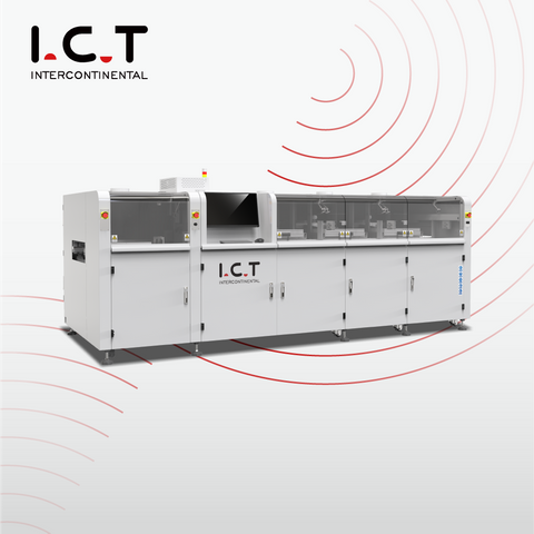I.C.T PCBA otomatik THT Shenzhen Çin'den çevrimiçi seçici dalga lehimleme makinesi 