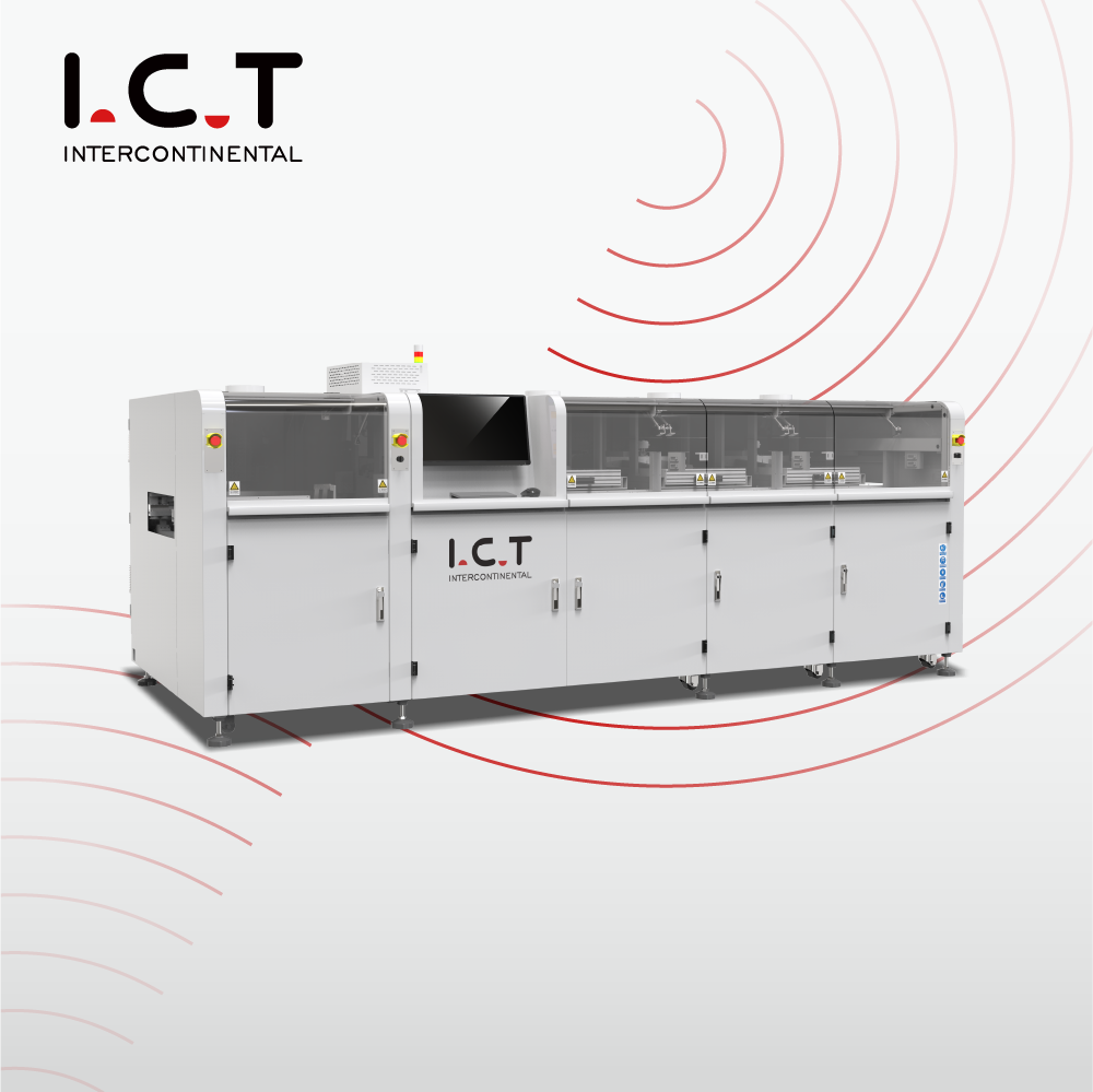 I.C.T-SS550P1 |Tam Otomatik Çevrimiçi PCB 2 Lehim Potalı Seçici Dalga Lehimleme Makinesi 