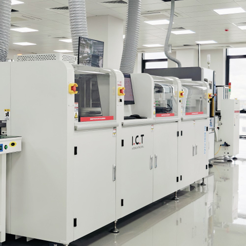 I.C.T-SS550P1 | Tam Otomatik Çevrimiçi PCB 2 Lehim Potalı Seçici Dalga Lehimleme Makinesi 