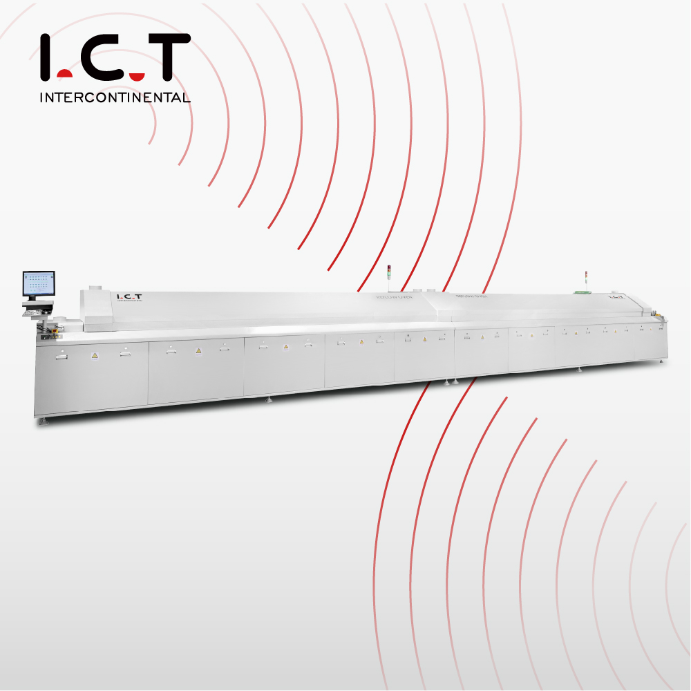 I.C.T |Uygun Maliyetli SMT Kaynak Reflow Lehimleme Reflow Fırın Makinesi 600mm