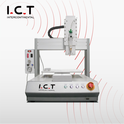 I.C.T | 3 eksenli koçan Tezgah üstü tutkal makinesi ar PCB dağıtım SMT üretimde