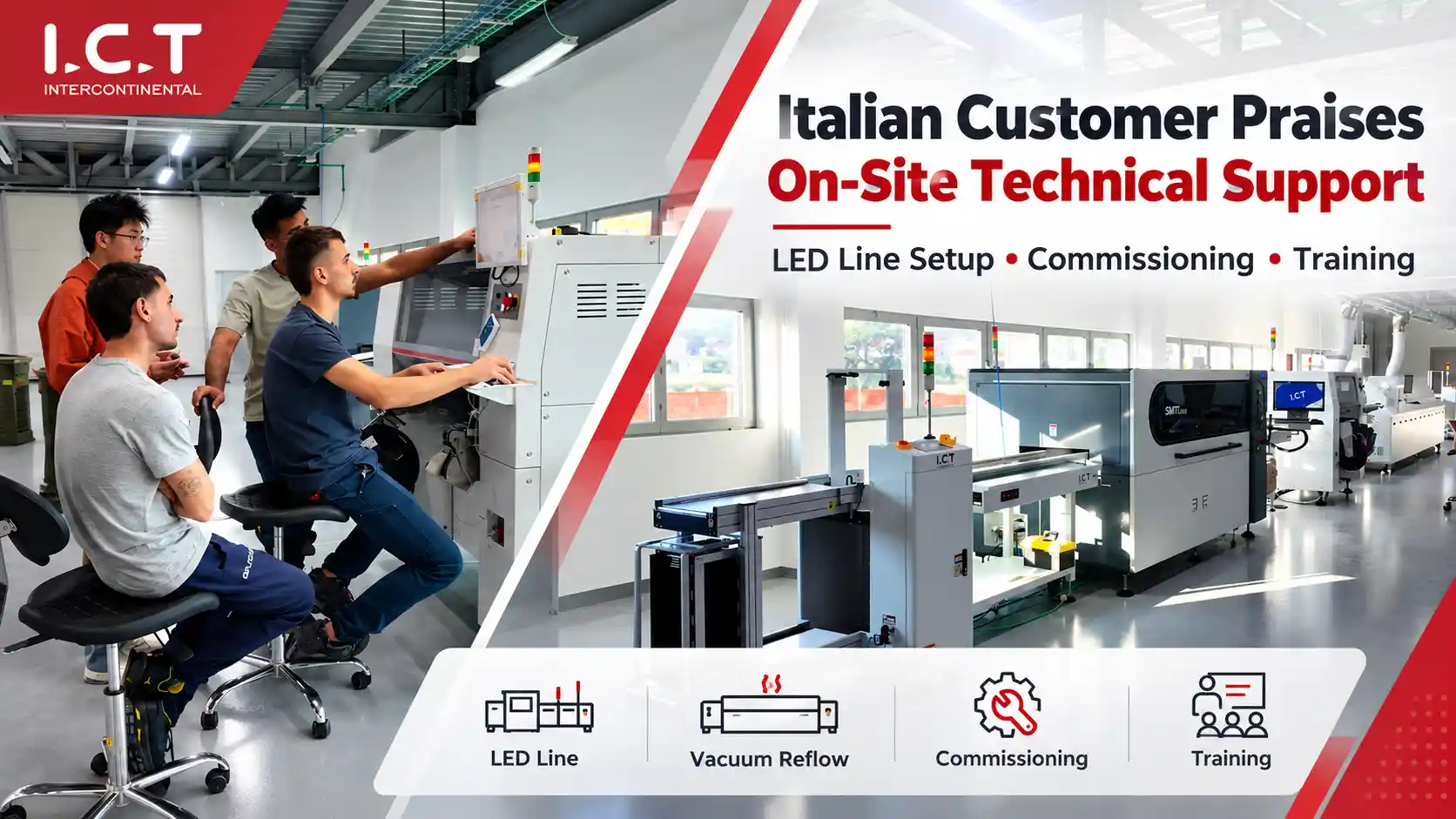 İtalyan LED &Uuml;reticisi, Yeni LED &Uuml;retim Hattı i&ccedil;in I.C.T Yerinde Teknik Desteği &Ouml;vd&uuml;